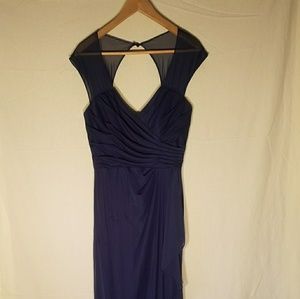 Blue Floor Length Dresa